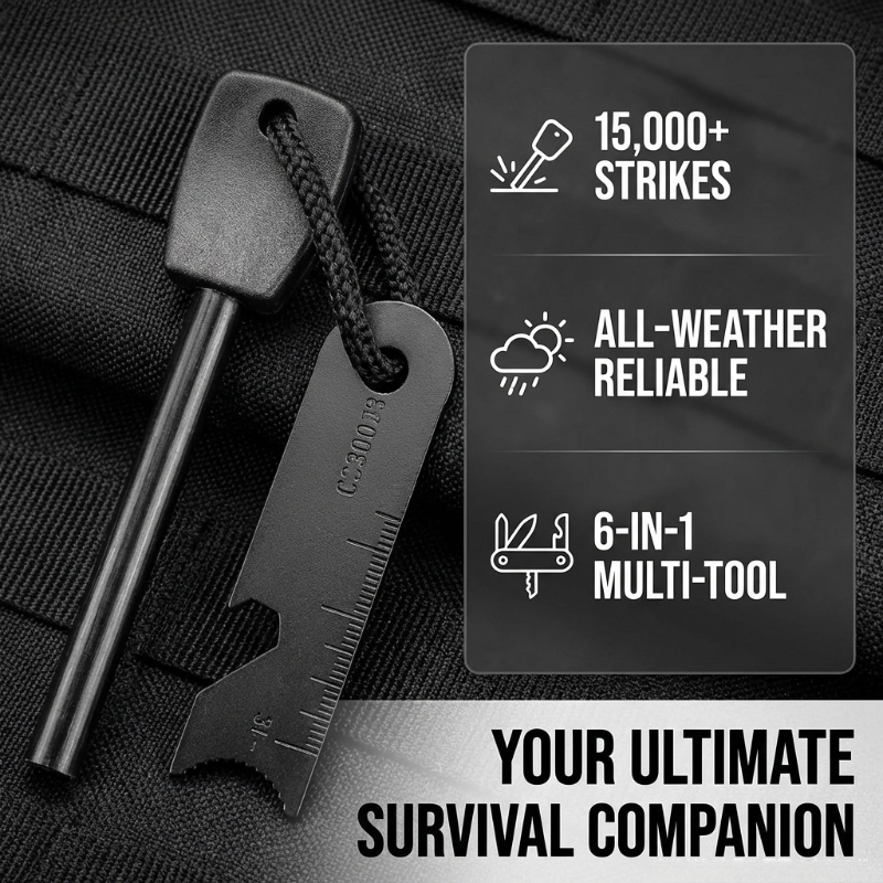 Multi-Function Wooden Handle M – Ferro Rod Striker recenzja i cena