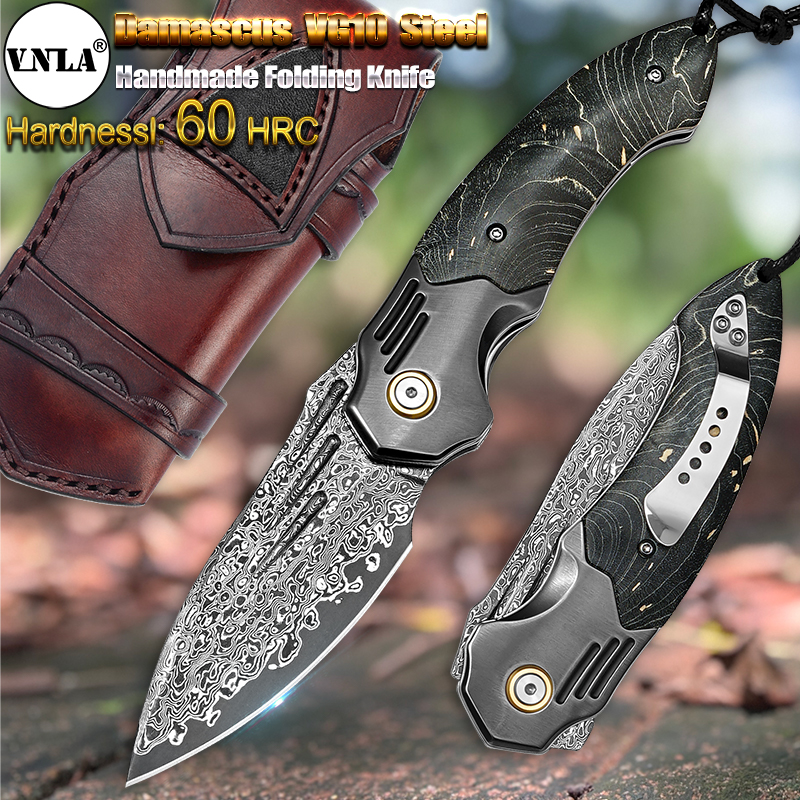 VNLA Handmade Damascus Steel P – Edc Carry Pocket Knife recenzja i cena