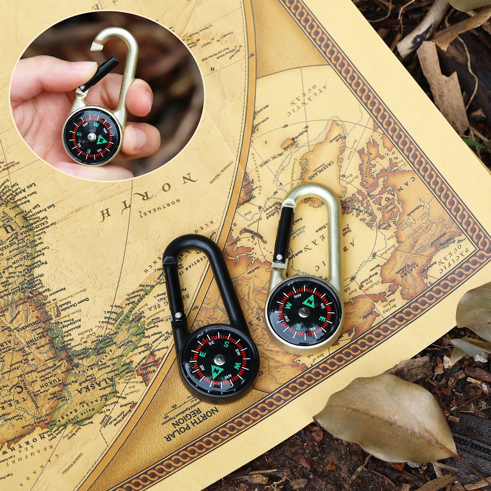 2-in-1 Metal Keychain with Com – Compass Keychain Mini recenzja i cena