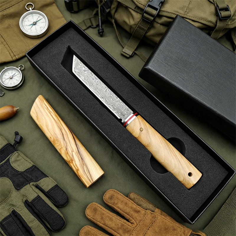 Portable Knife Damascus Blade  – Edc Pocket Carry Fixed Blade recenzja i cena