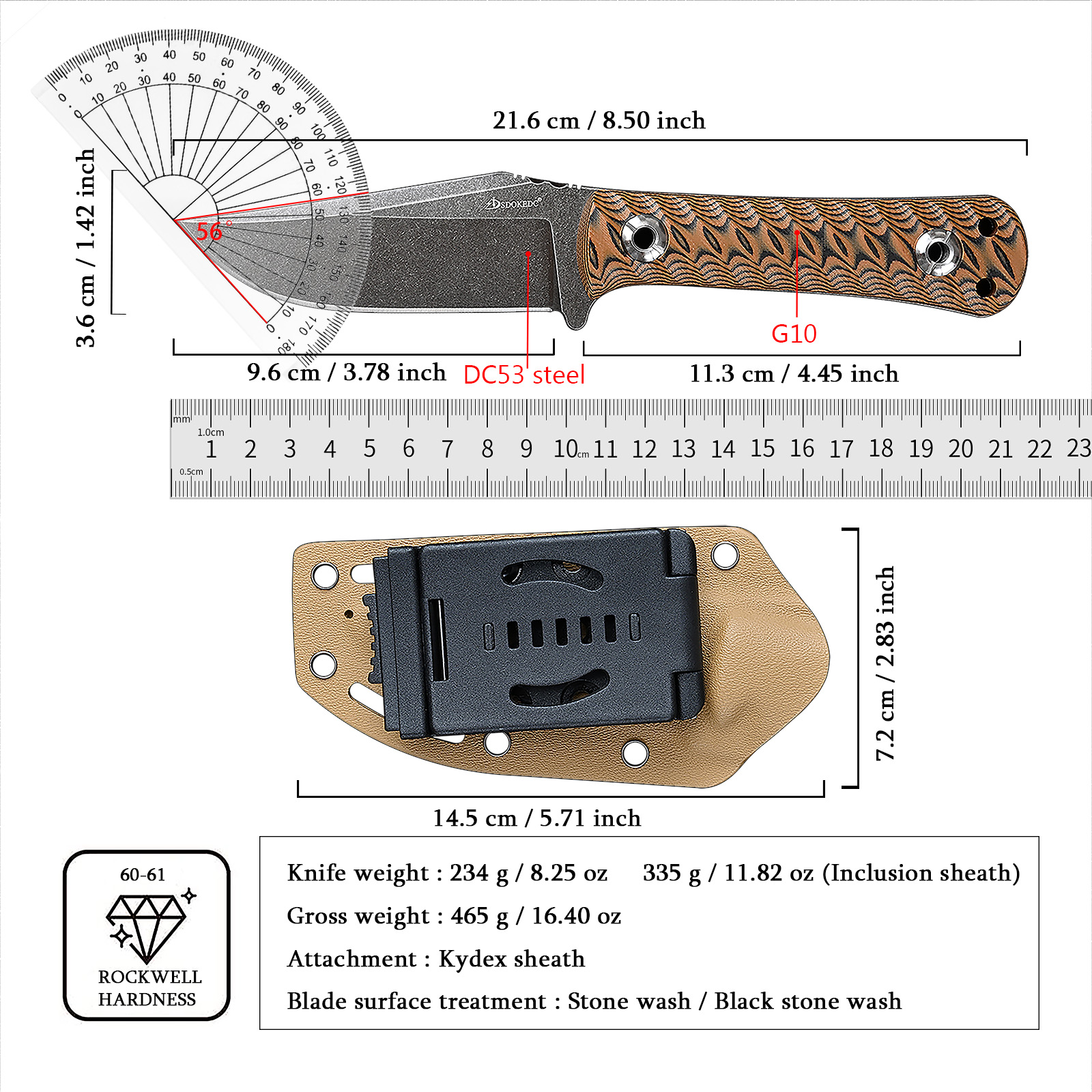 SDOKEDC Portable EDC Carry Cut – Edc Carry Fixed Blade Knife recenzja i cena